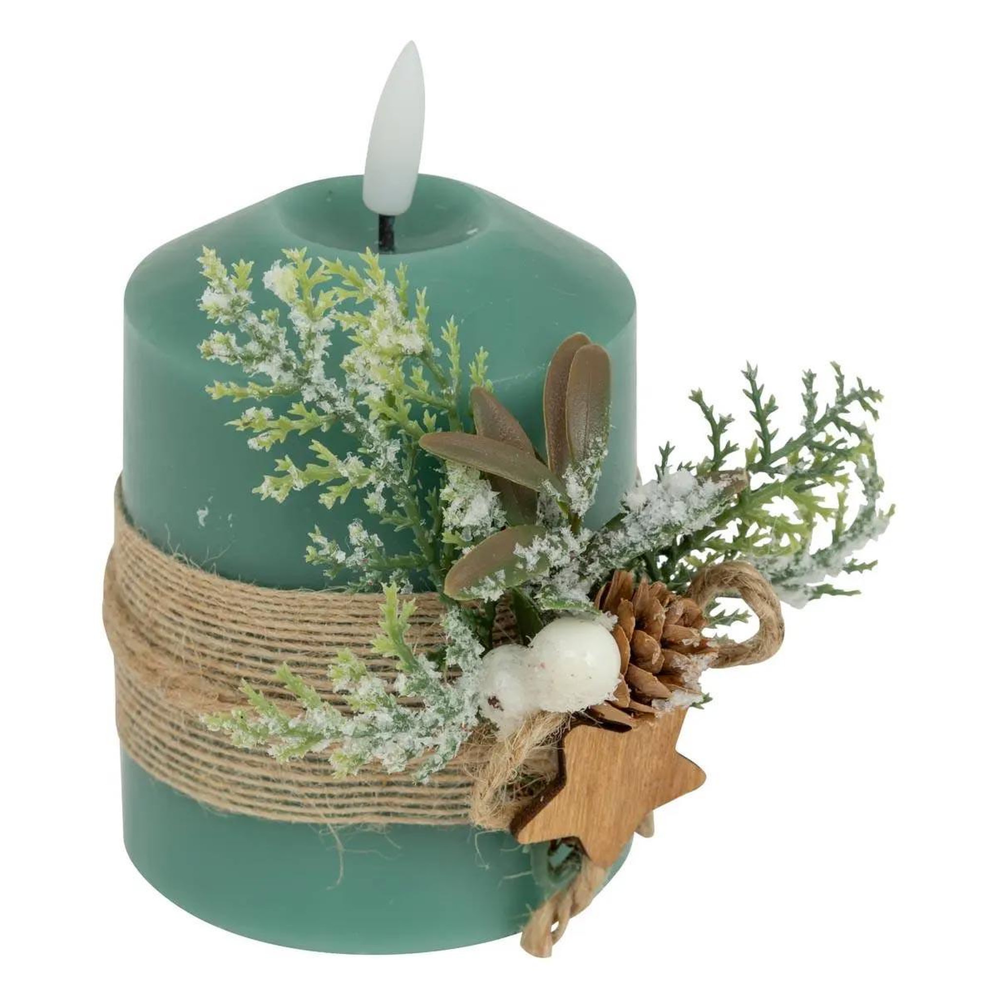 ATMOSPHERA Bougie LED de Noël  Branche  12cm Vert