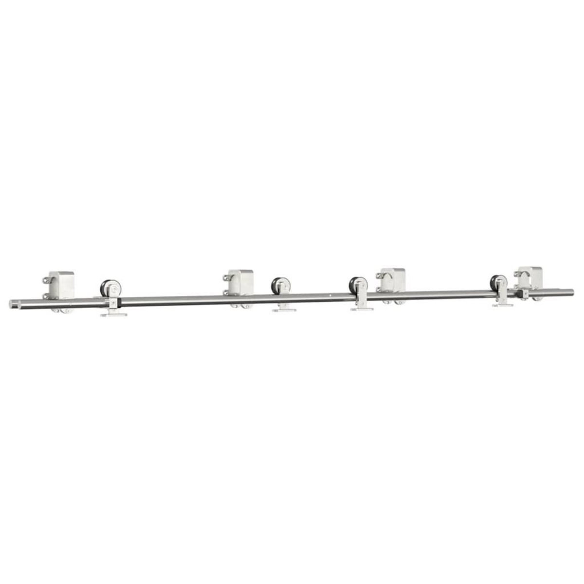 VIDAXL Kit fixation porte coulissante 200 cm Acier inoxydable Argente