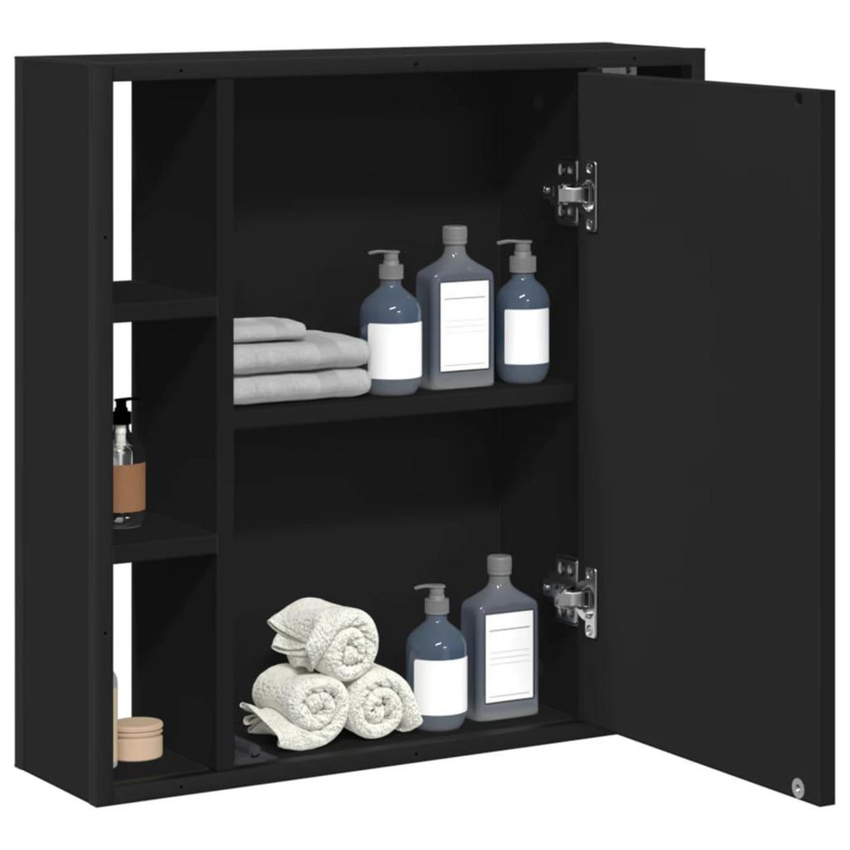VIDAXL Armoire de salle de bain a miroir noir bois d'ingenierie
