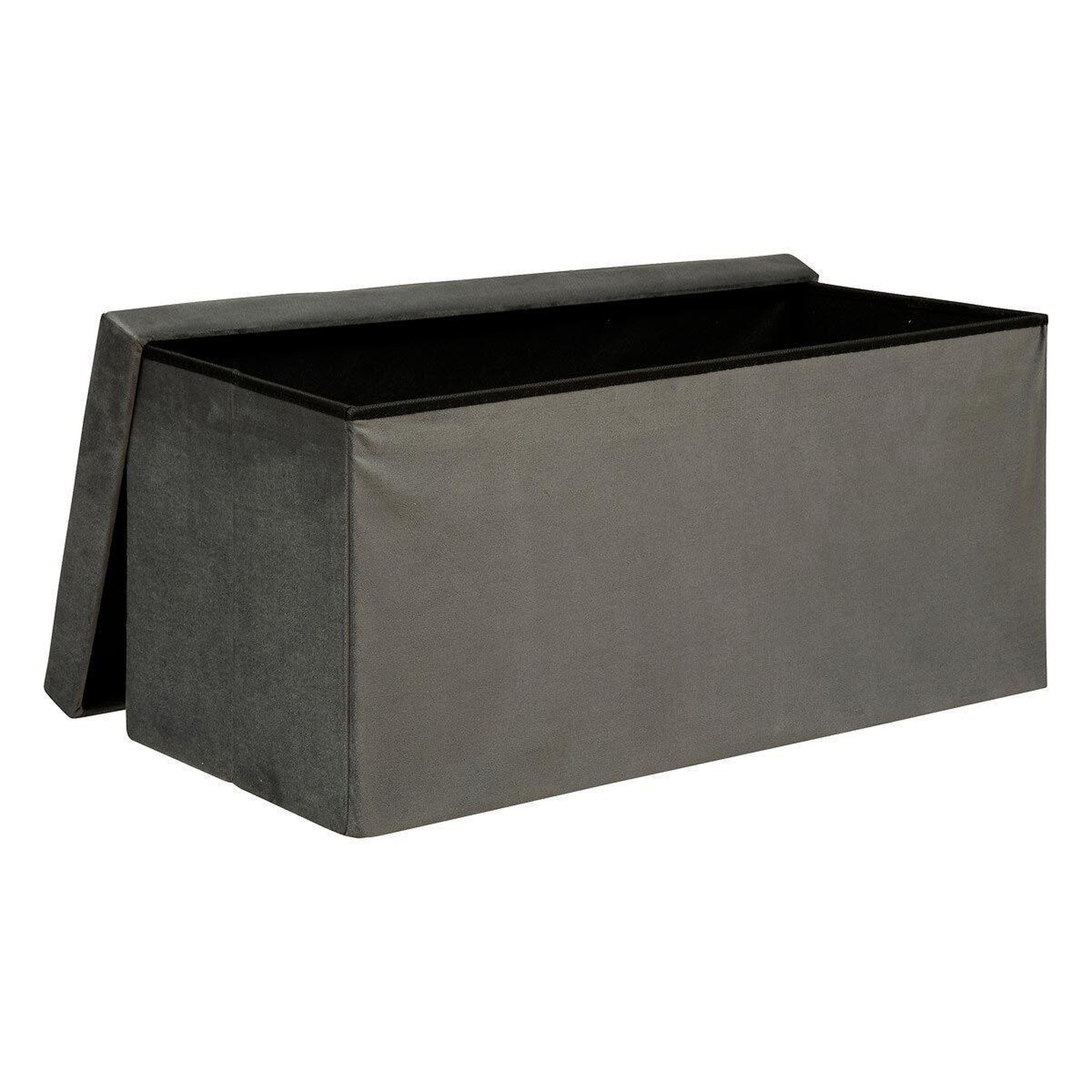 Voir la diapositive 2 : ATMOSPHERA Banquette coffre pliable en velours  lilou  76cm gris