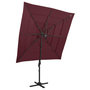 Voir la diapositive 1 : VIDAXL Parasol de jardin a 4 niveaux mat en aluminium rouge bordeaux
