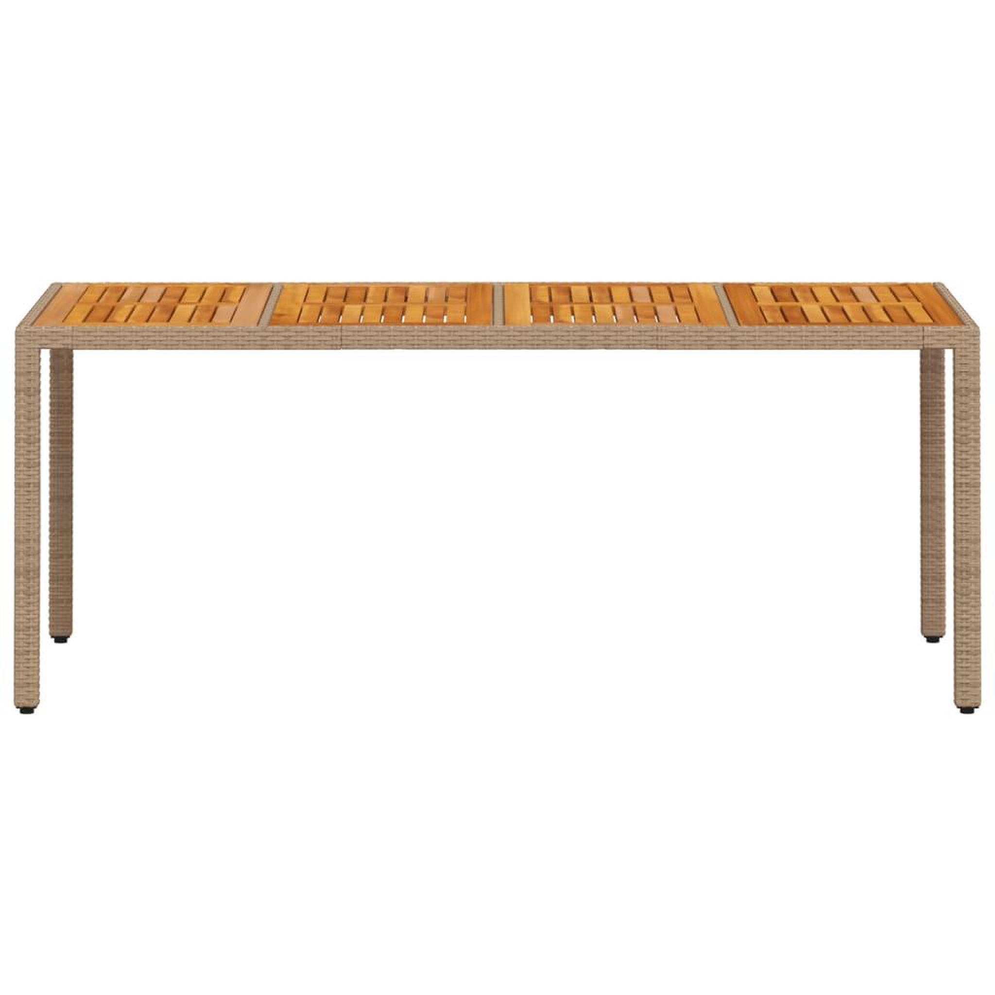 Voir la diapositive 5 : VIDAXL Table de jardin beige 190x90x75 cm resine tressee bois d'acacia