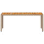 Voir la diapositive 5 : VIDAXL Table de jardin beige 190x90x75 cm resine tressee bois d'acacia
