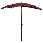 VIDAXL Parasol de jardin avec mat 200x130 cm rouge bordeaux