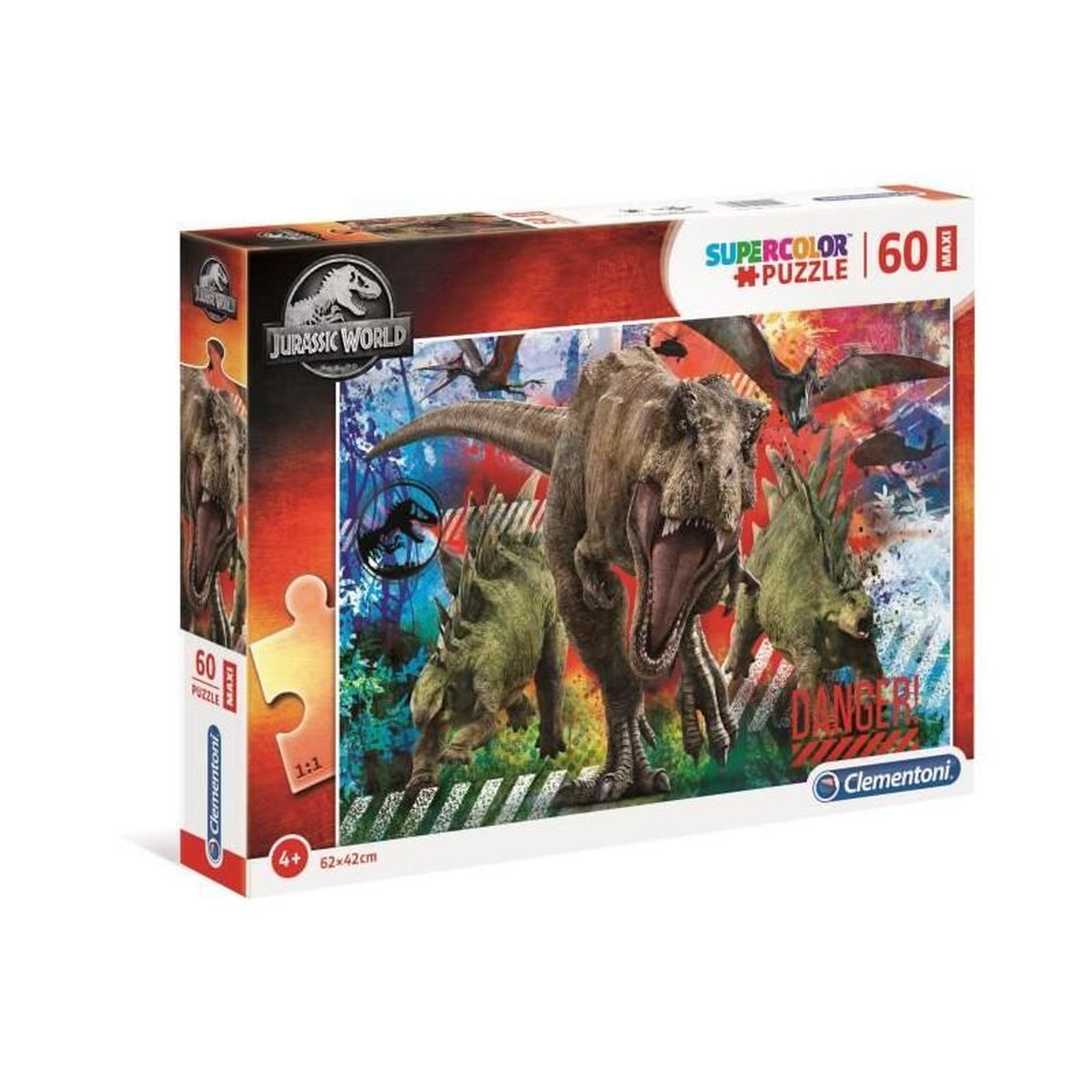 CLEMENTONI Puzzle 60 pièces Jurassic World – Puzzle enfant dinosaures – Clementoni