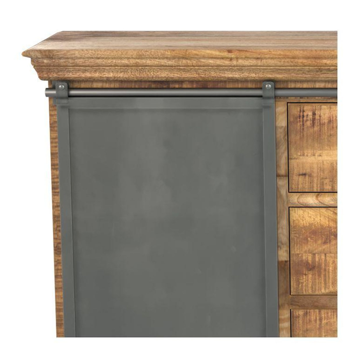 Rendez vous déco Grand buffet en bois et métal 3 portes 3 tiroirs-Tabuk