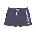 FREEGUN Boardshort court garçon avec ceinture demi-élastiquée. Coloris disponibles : Bleu