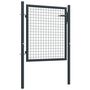 Voir la diapositive 2 : VIDAXL Portail en maille de jardin Acier galvanise 100 x 125 cm Gris