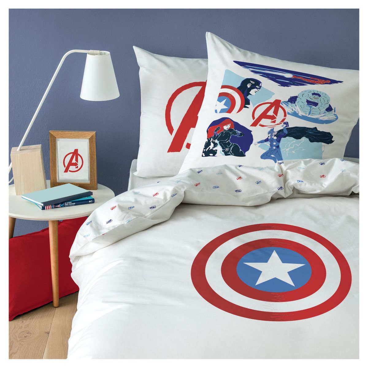 MARVEL Parure housse de couette enfant en coton 57 fils AVENGERS
