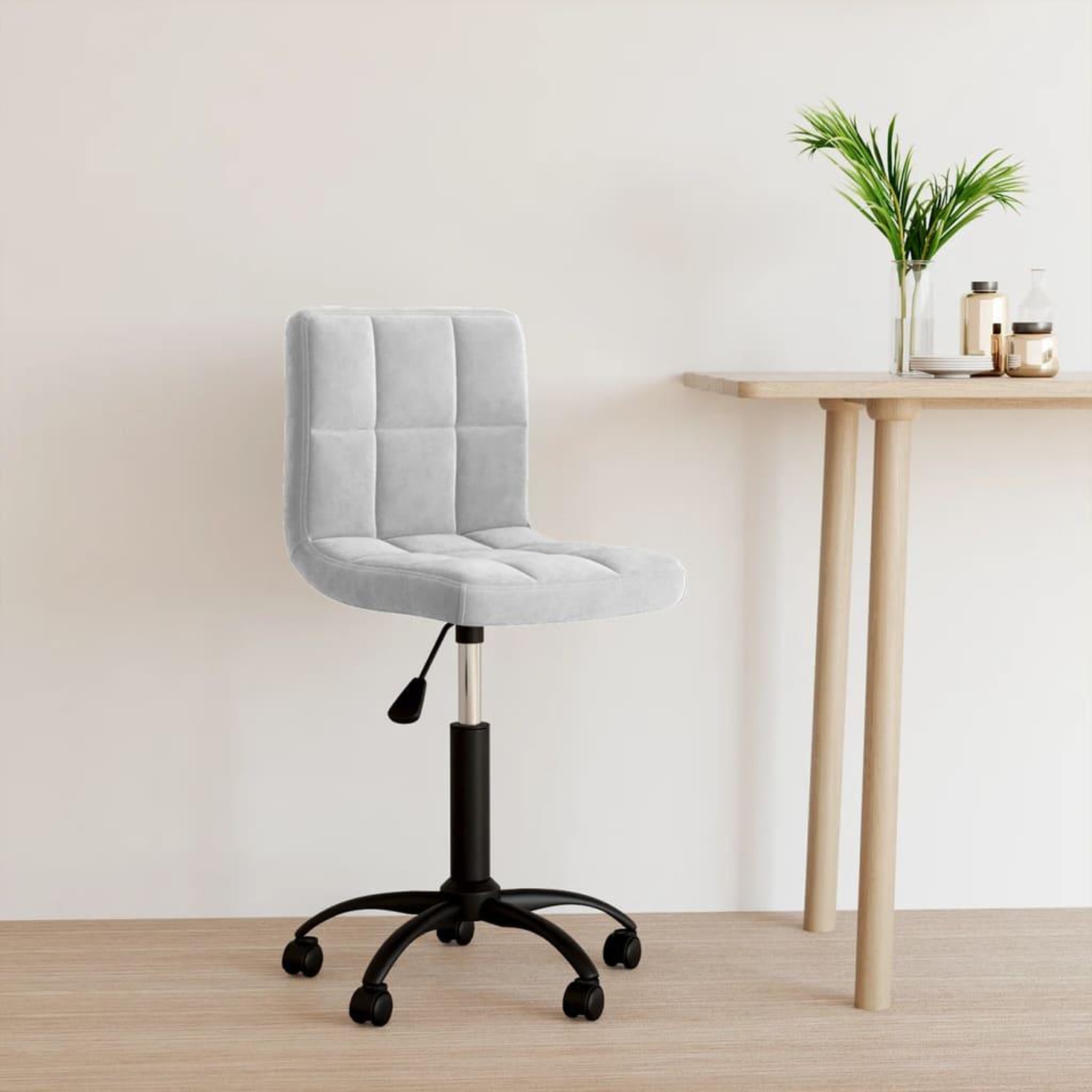 VIDAXL Chaise pivotante de bureau Gris clair Velours
