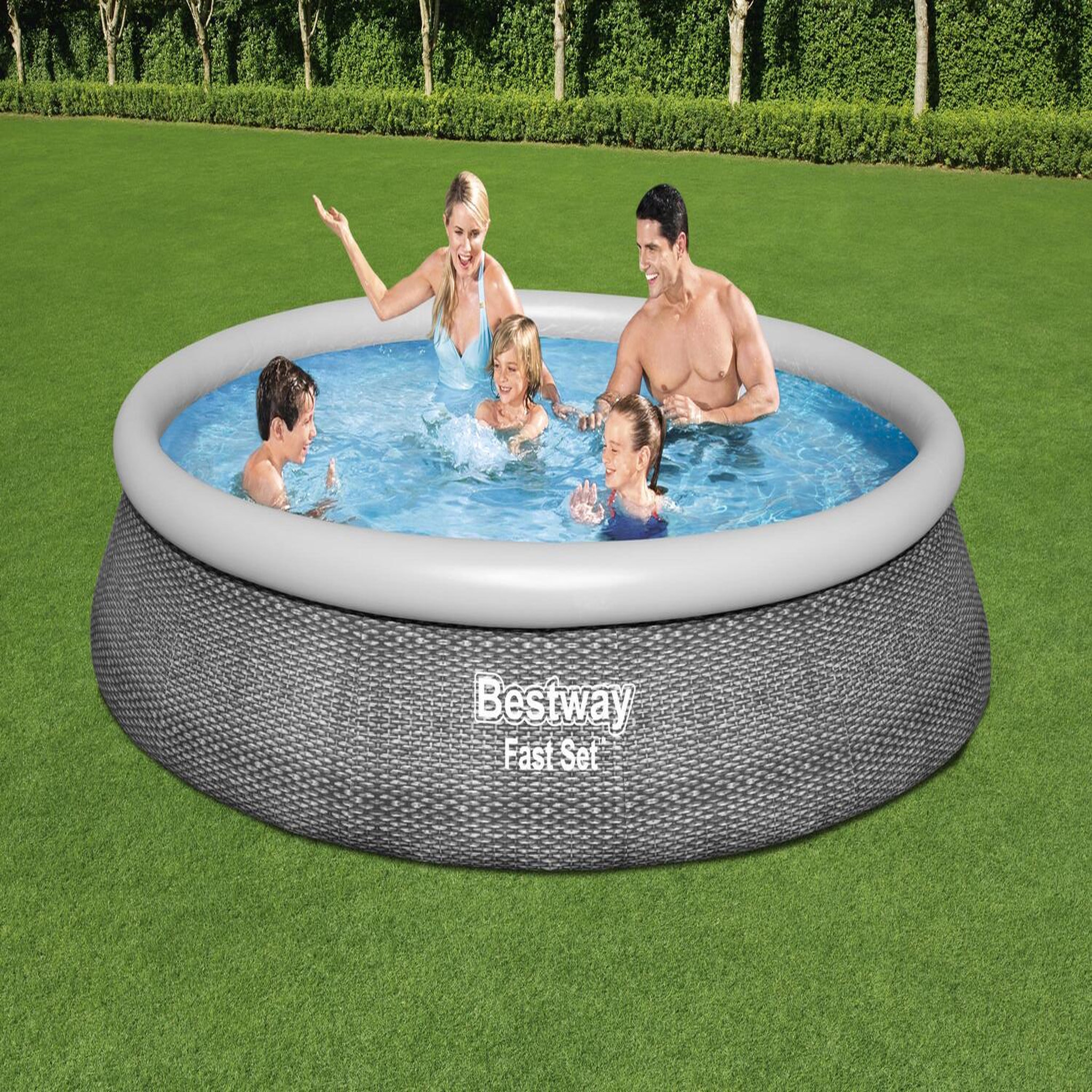 Voir la diapositive 2 : CONCEPT USINE Piscine autoportante gonflable ronde 3,96 x 84 cm HAWAI