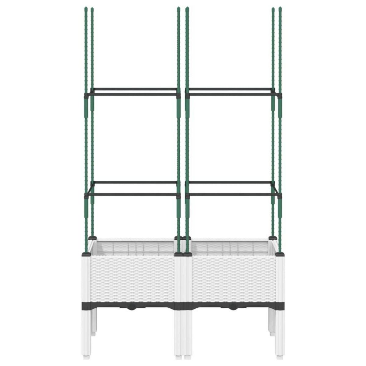 VIDAXL Jardiniere avec treillis blanc 80x40x142,5 cm PP