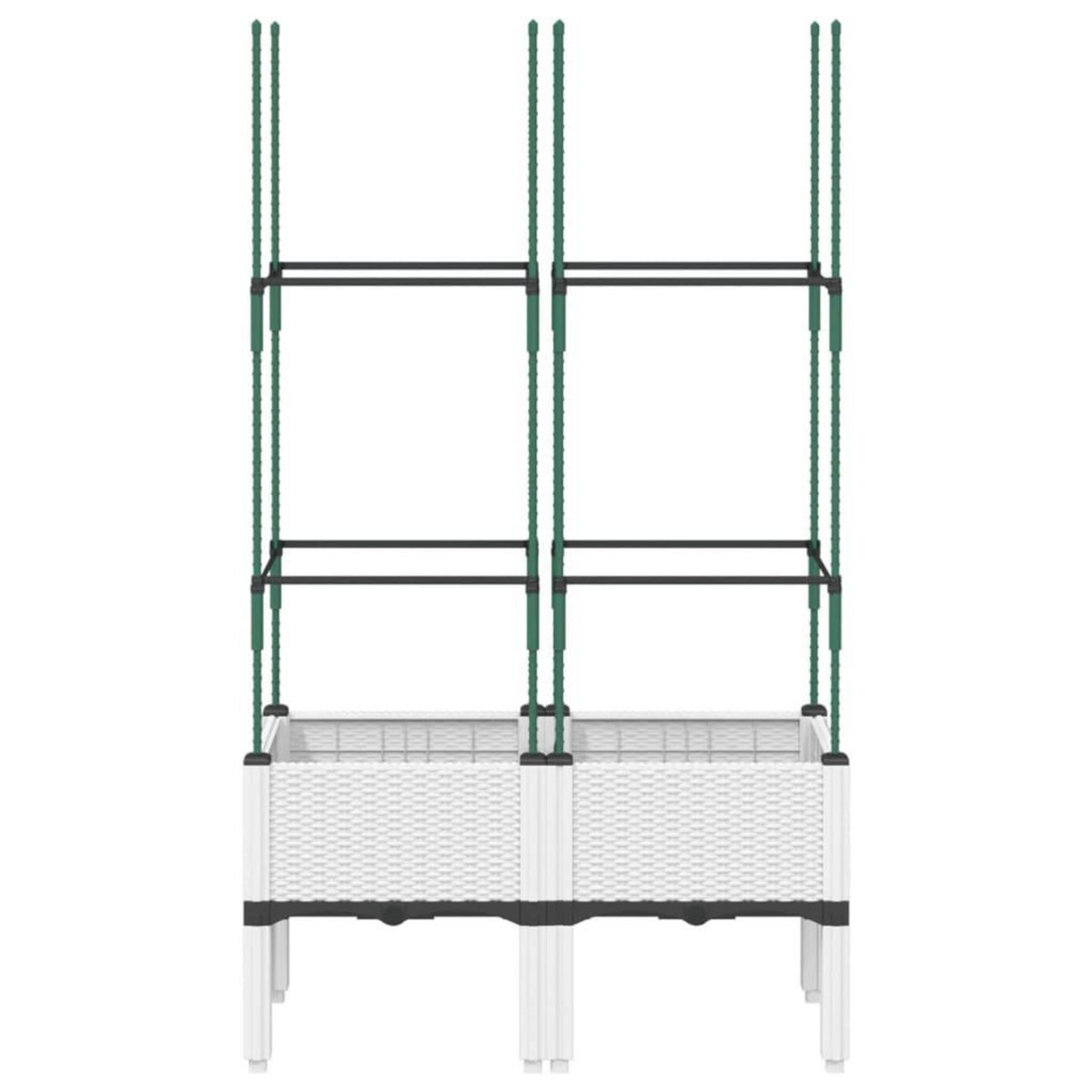 VIDAXL Jardiniere avec treillis blanc 80x40x142,5 cm PP