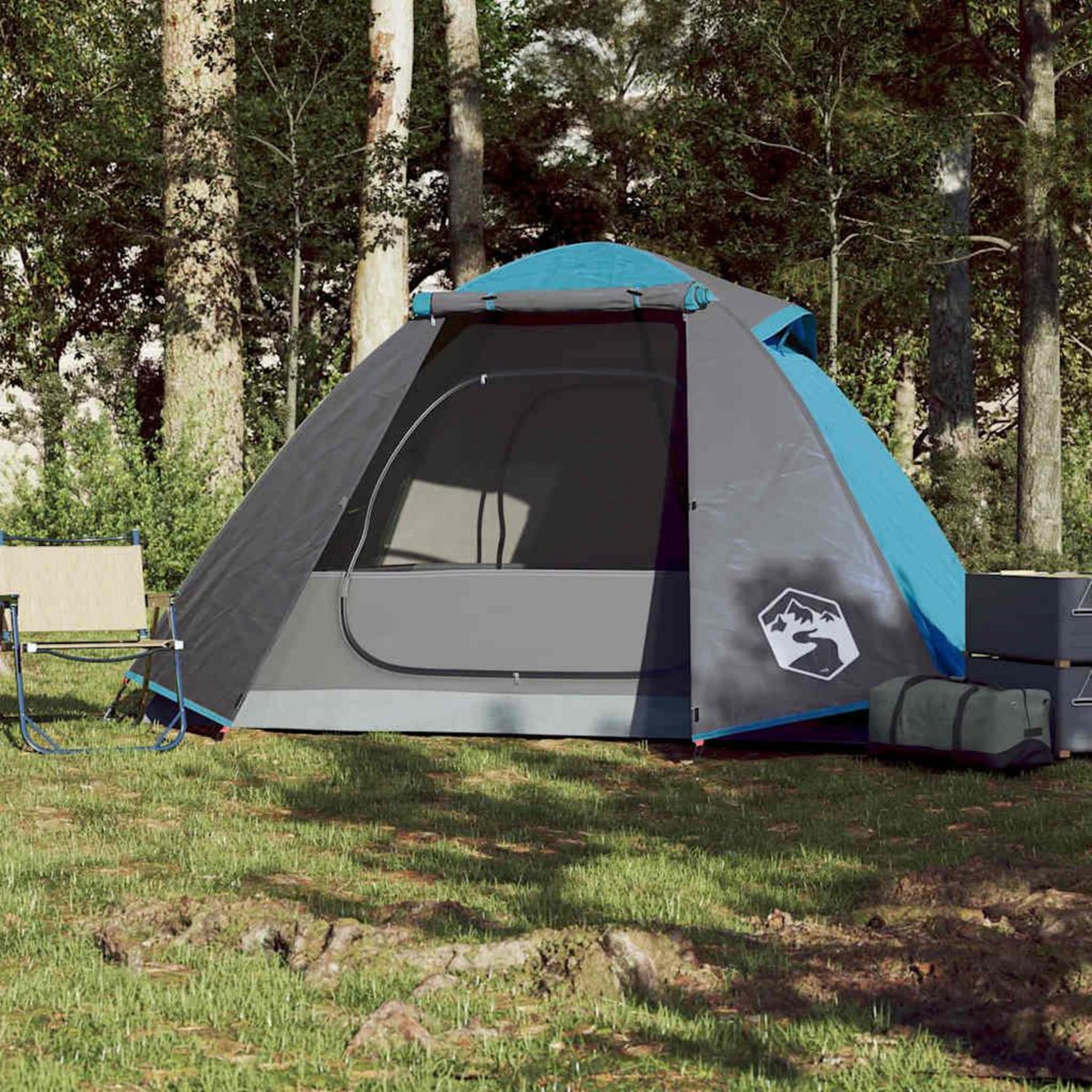 VIDAXL Tente de camping a dome 2 personne bleu impermeable