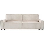 Habitat et Jardin Canapé convertible en velours côtelé  Montaigne  -3 places - Beige