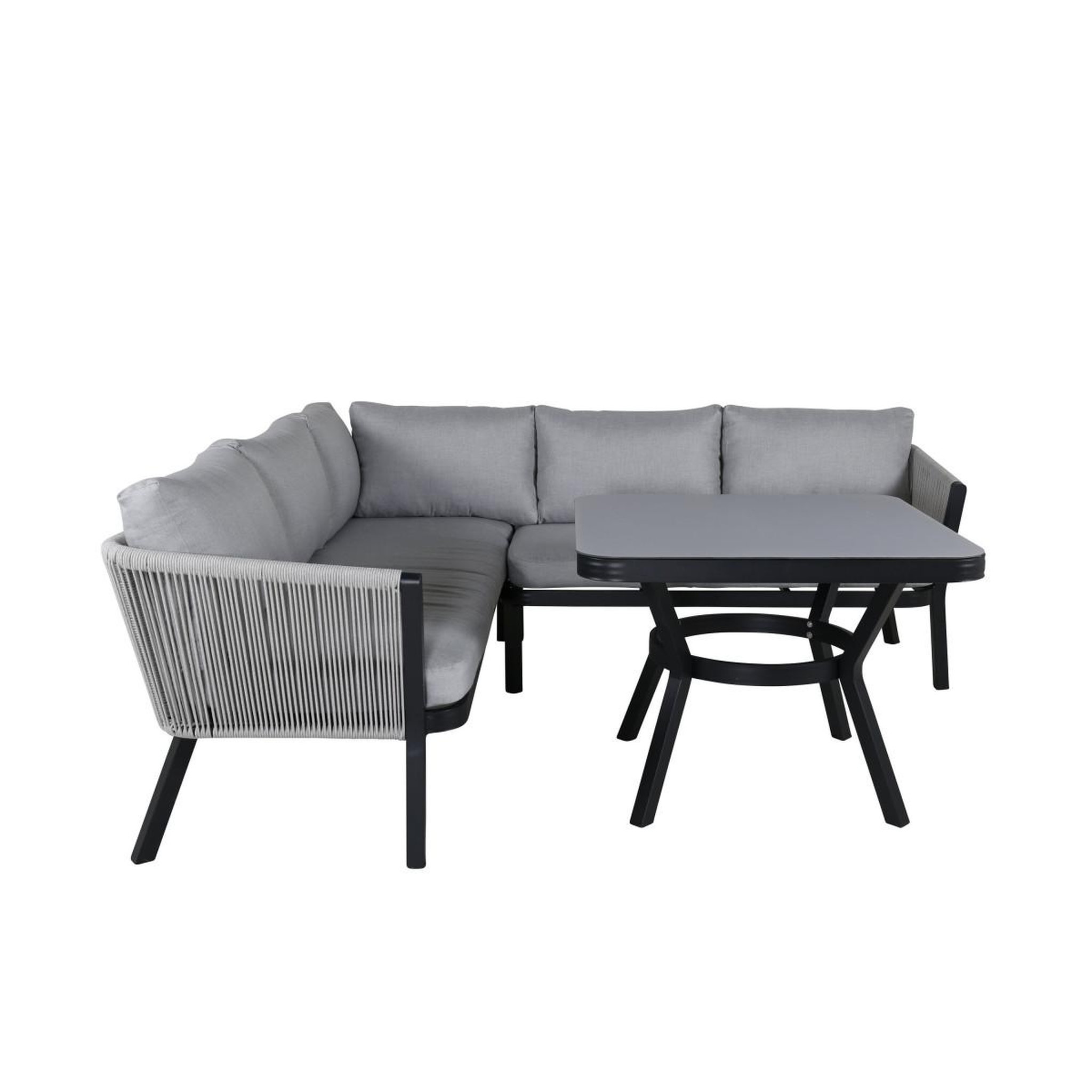 Voir la diapositive 2 : Paris Prix Salon d'angle de jardin  virya  206cm noir & gris