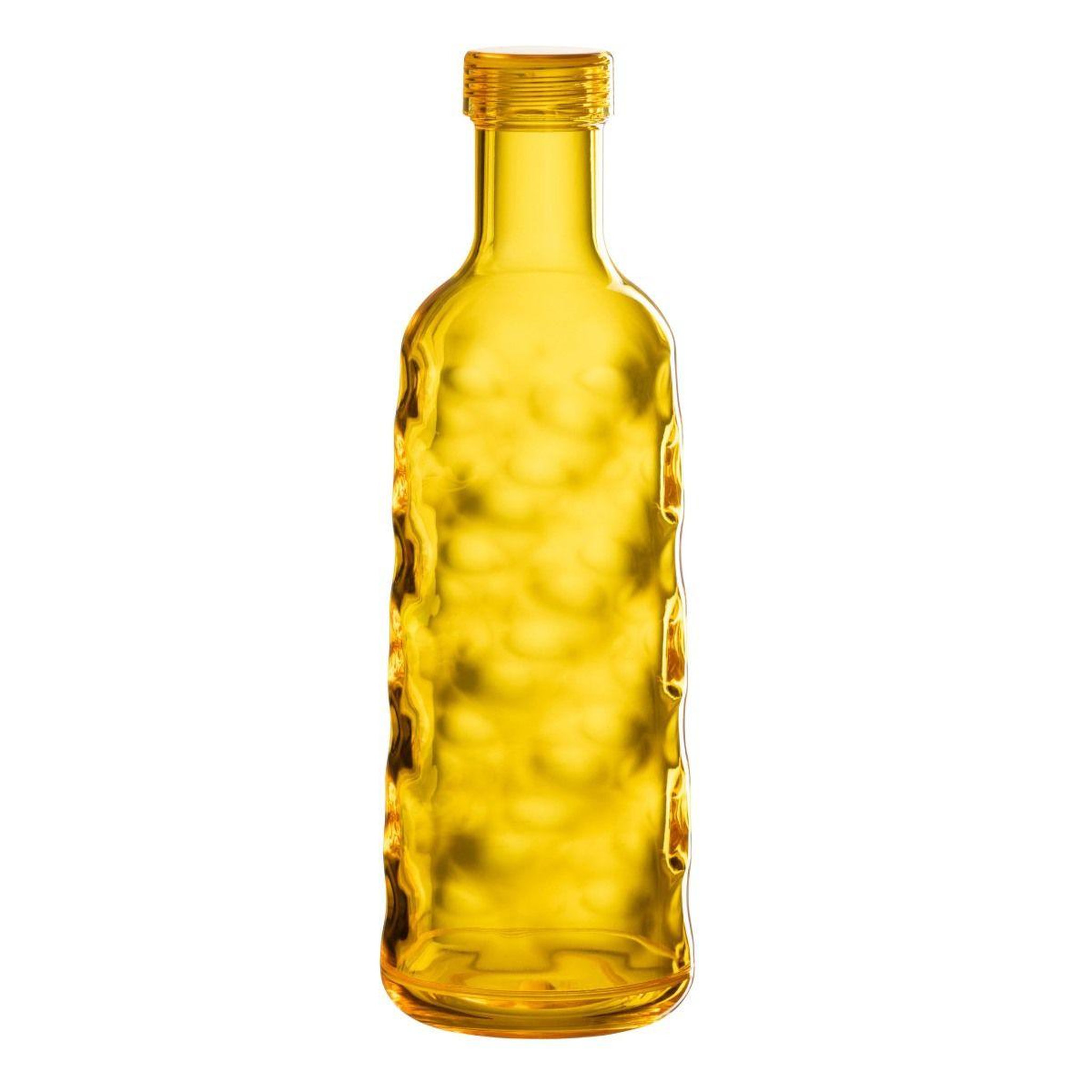 J-LINE Bouteille en plastique  martelé  1,15l jaune