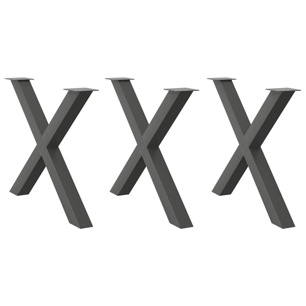 VIDAXL Pieds de table a manger forme de X 3 pcs 90x(72-73) cm acier