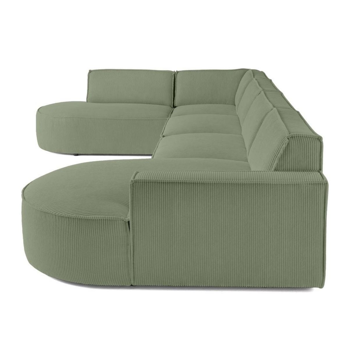 LISA DESIGN Spiaggia - canapé panoramique d'angle gauche - 7 places - en velours côtelé