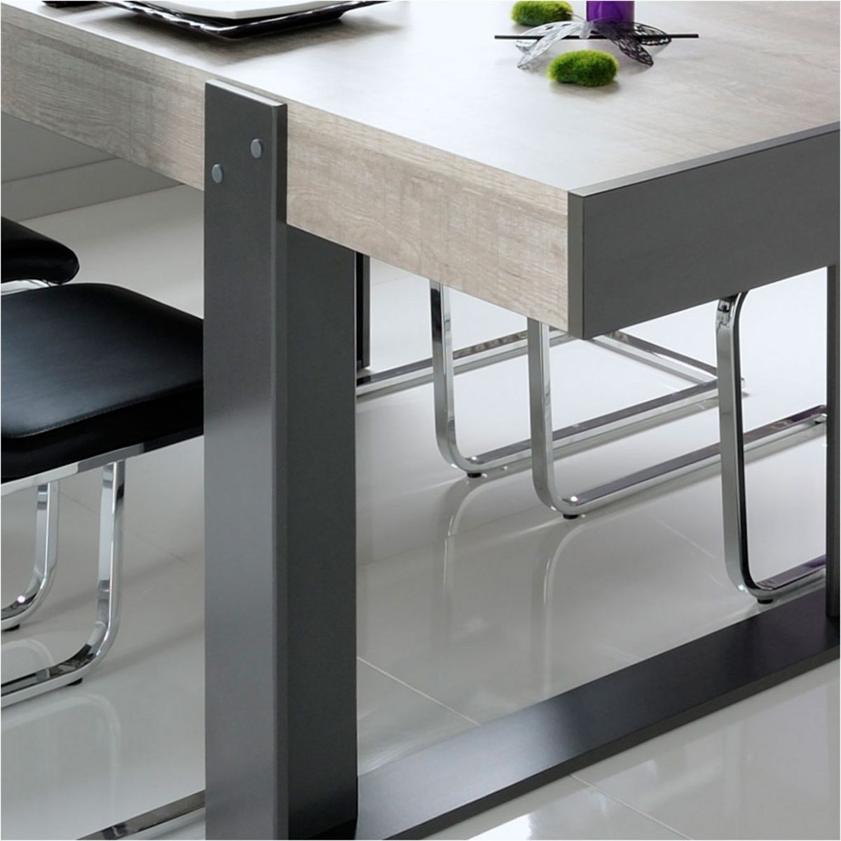 Table de séjour fixe style industriel L224cm TRAVEL 