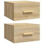 Voir la diapositive 2 : VIDAXL Tables de chevet murales 2 pcs chene sonoma 35x35x20 cm