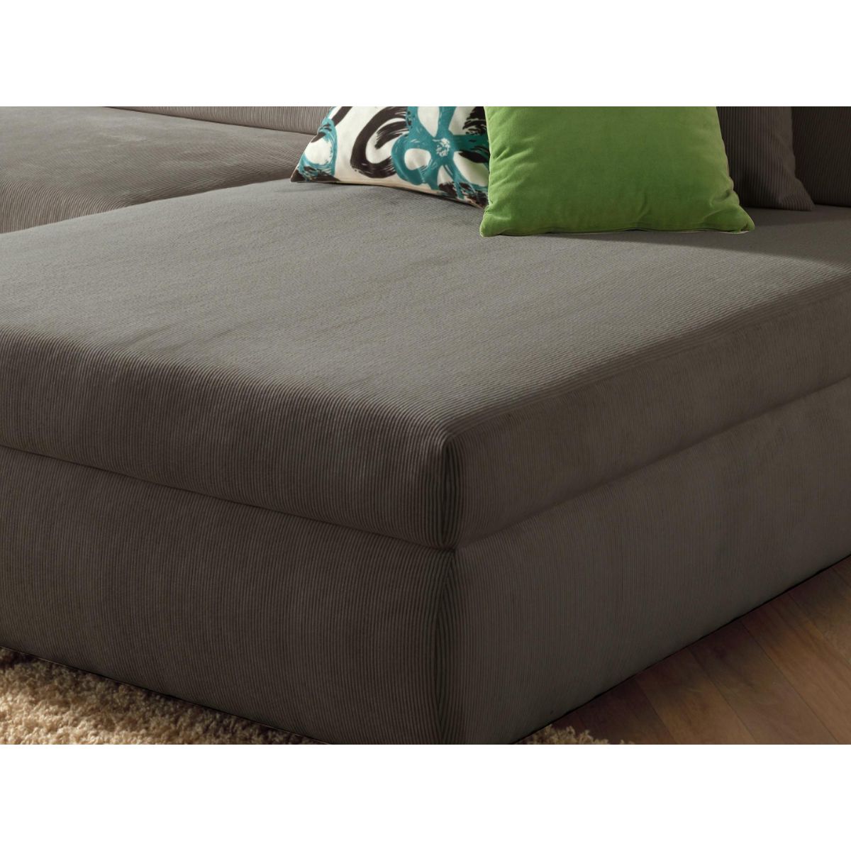 LISA DESIGN Malcom - canapé panoramique d'angle gauche - en velours côtelé