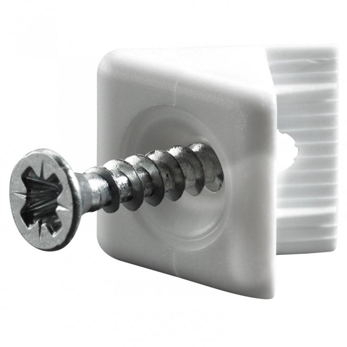 CENTRALE BRICO Lot de 20 stabilisateurs d'angle pour paroi arrière plastique HETTICH, l.10.7 mm