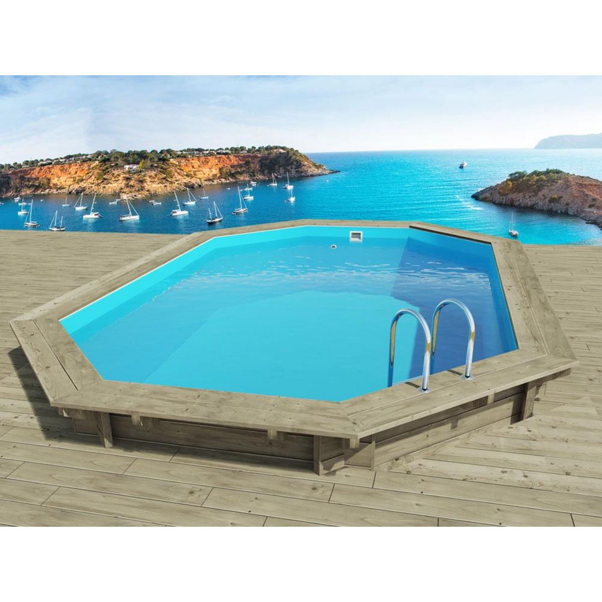 Habitat et Jardin Piscine bois   Miami 130   - 4.86 x 3.36 x 1.30 m