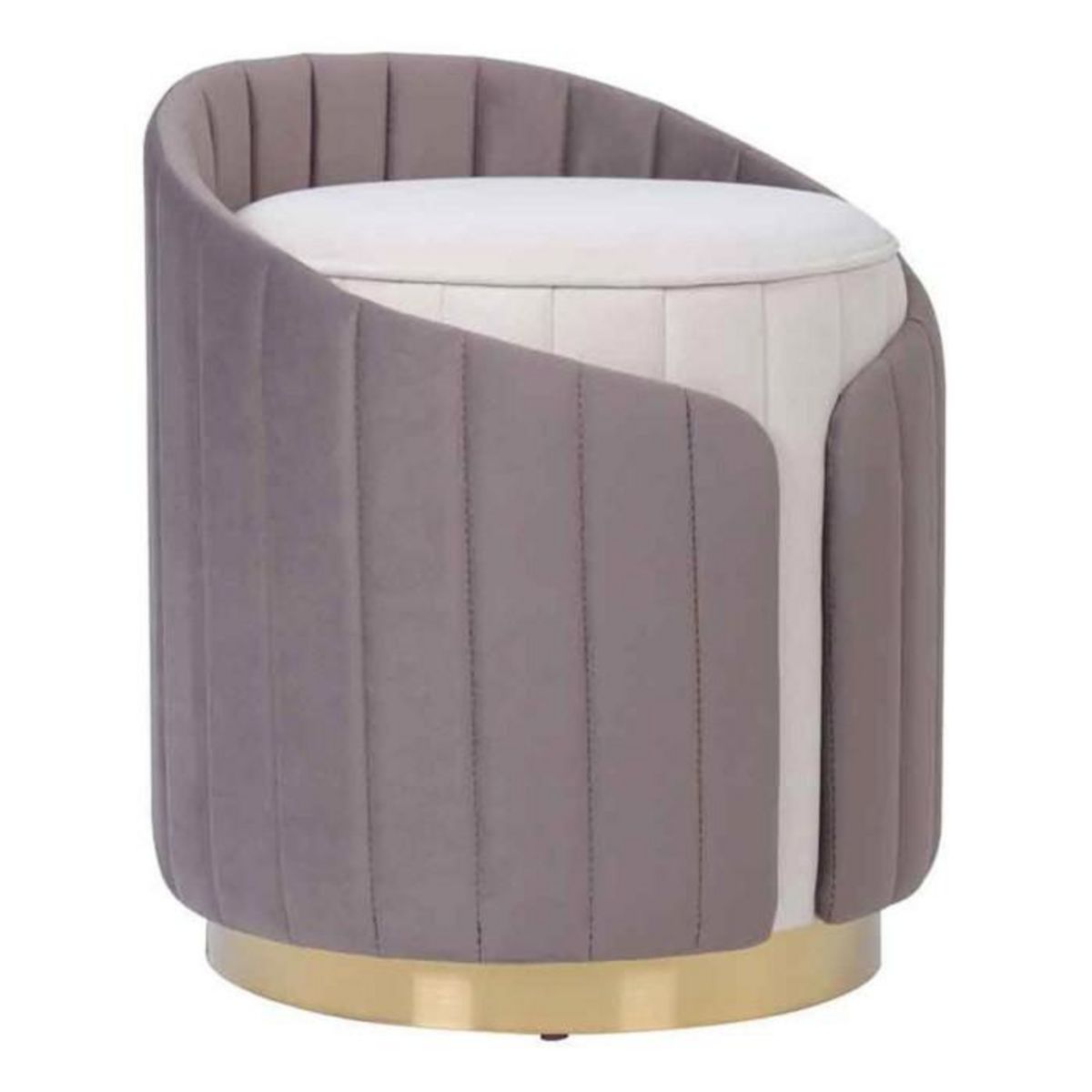 Paris Prix Tabouret Support Dorsal  Corvin  45cm Ivoire & Taupe