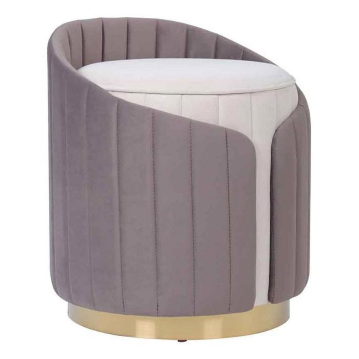 Paris Prix Tabouret Support Dorsal  Corvin  45cm Ivoire & Taupe