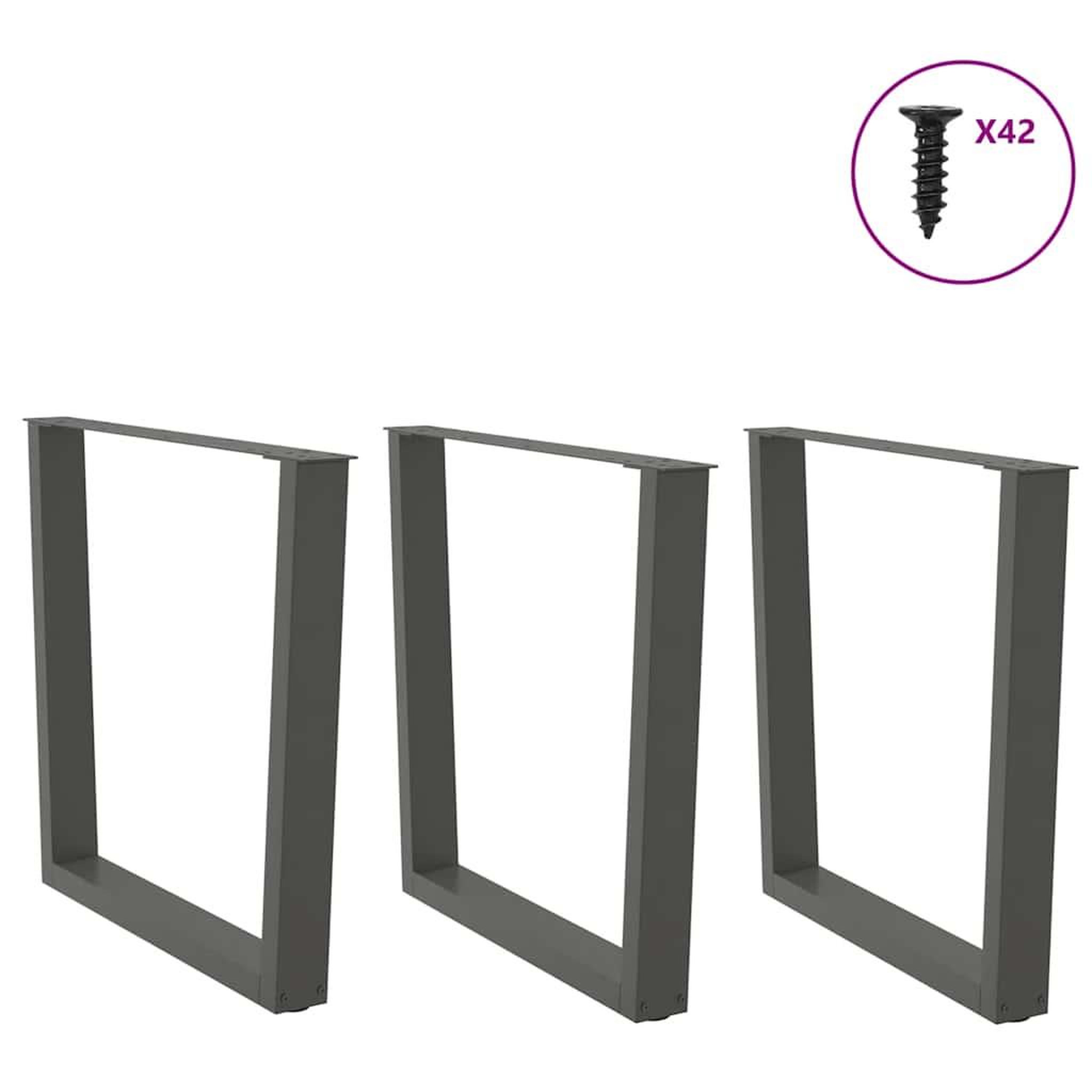 Voir la diapositive 3 : VIDAXL Pieds de table a manger forme de V 3 pcs 90x(72-73,3) cm acier