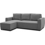 Voir la diapositive 3 : MARKET24 Canapé d'angle convertible réversible 3 a 4 places - PHARELL - Tissu anthracite - Coffre de rangement - L 224 x P 155 x H 85 c