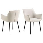 TOILINUX Lot de 2 chaises de salle à manger avec accoudoirs SORRENTO. Coloris disponibles : Gris, Beige