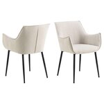 TOILINUX Lot de 2 chaises de salle à manger avec accoudoirs SORRENTO. Coloris disponibles : Gris, Beige