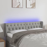 VIDAXL Tete de lit a LED Gris clair 163x16x78/88 cm Tissu