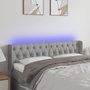 Voir la diapositive 1 : VIDAXL Tete de lit a LED Gris clair 163x16x78/88 cm Tissu