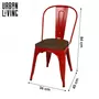 DIVERS Lot de 4 chaises vintage Liv H84 cm - Rouge