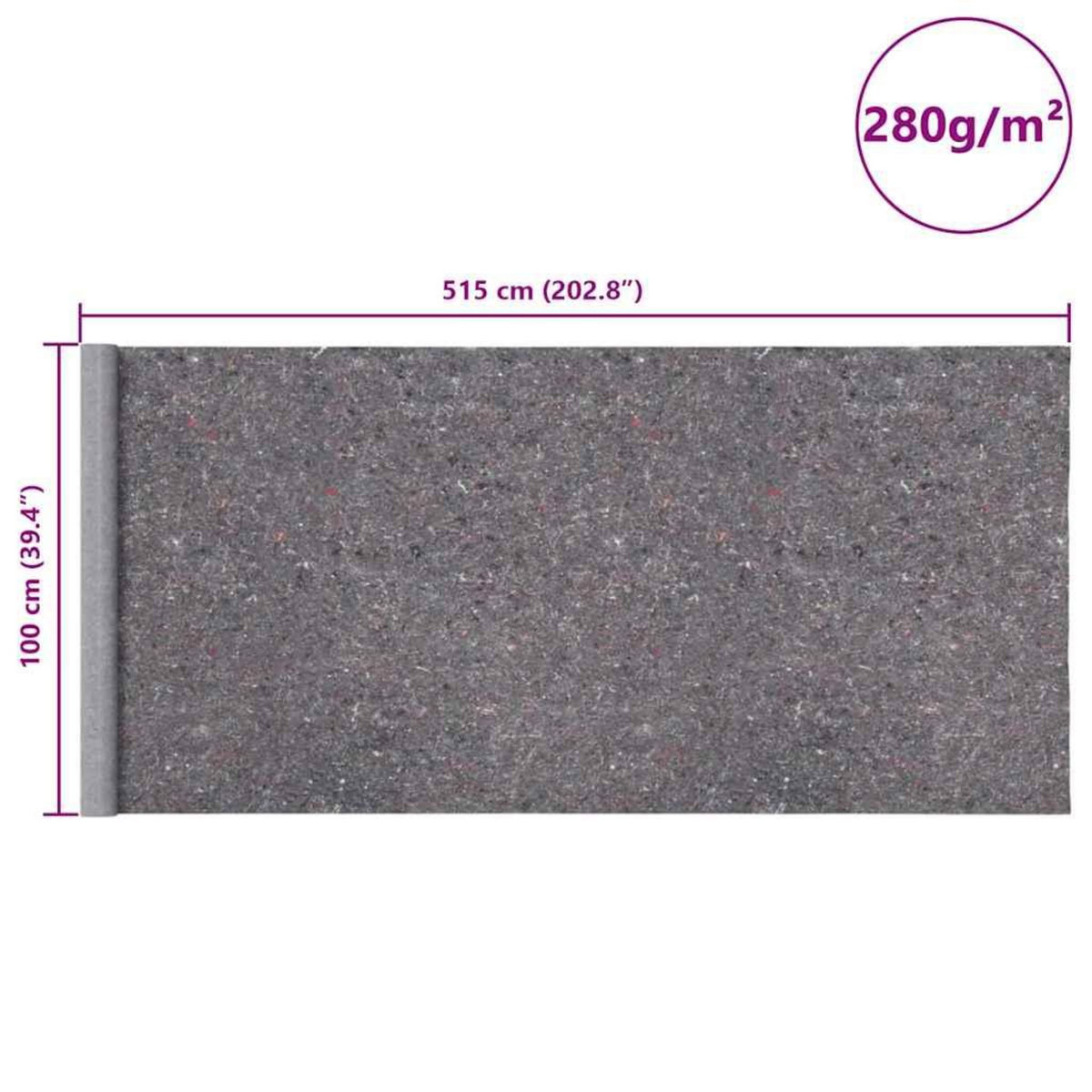VIDAXL Bache de protection contre peinture 515 cm 280 g/m² gris