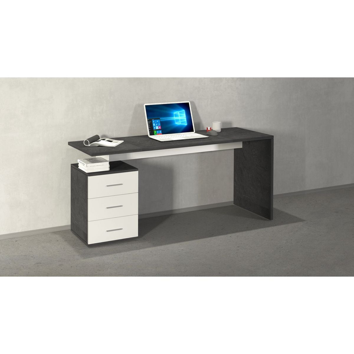 Bureau droit 3 tiroirs L160 cm VASTO