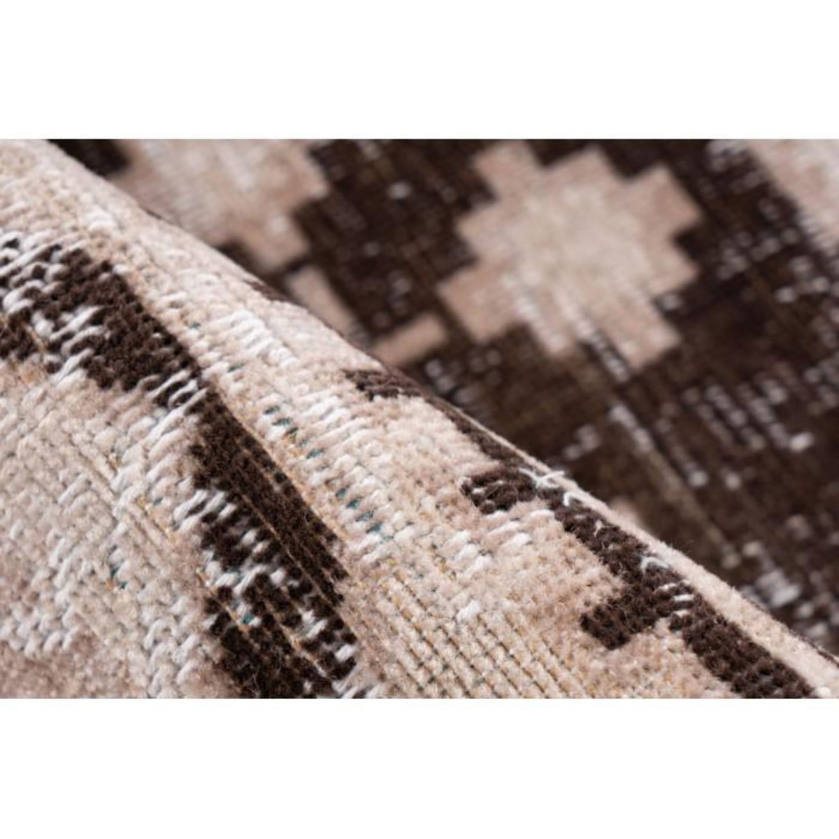 Paris Prix Tapis Ethnique à Poils Courts  Ariya  Taupe