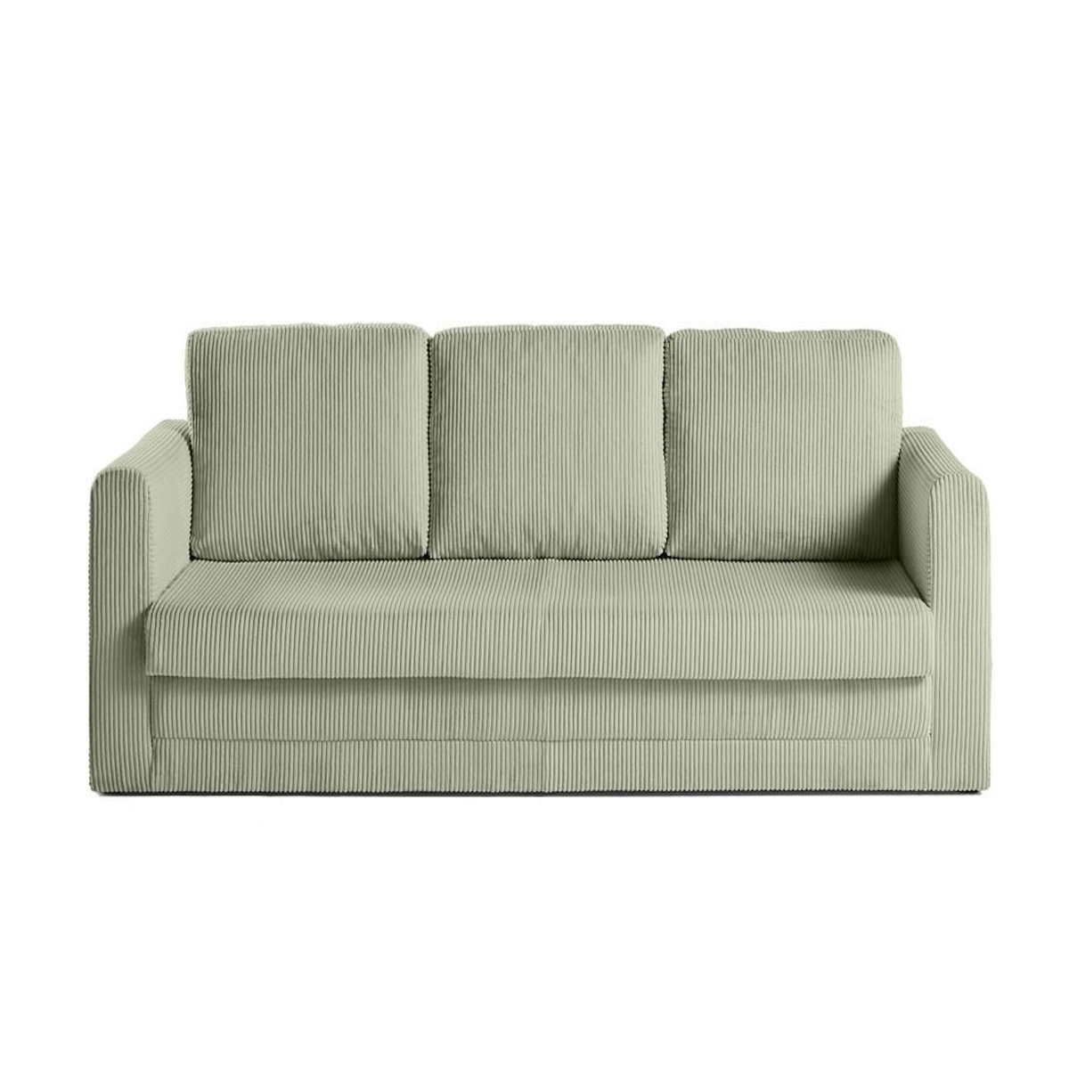 BEST MOBILIER Marilia - canapé 3 places - convertible déplimousse - en velours côtelé
