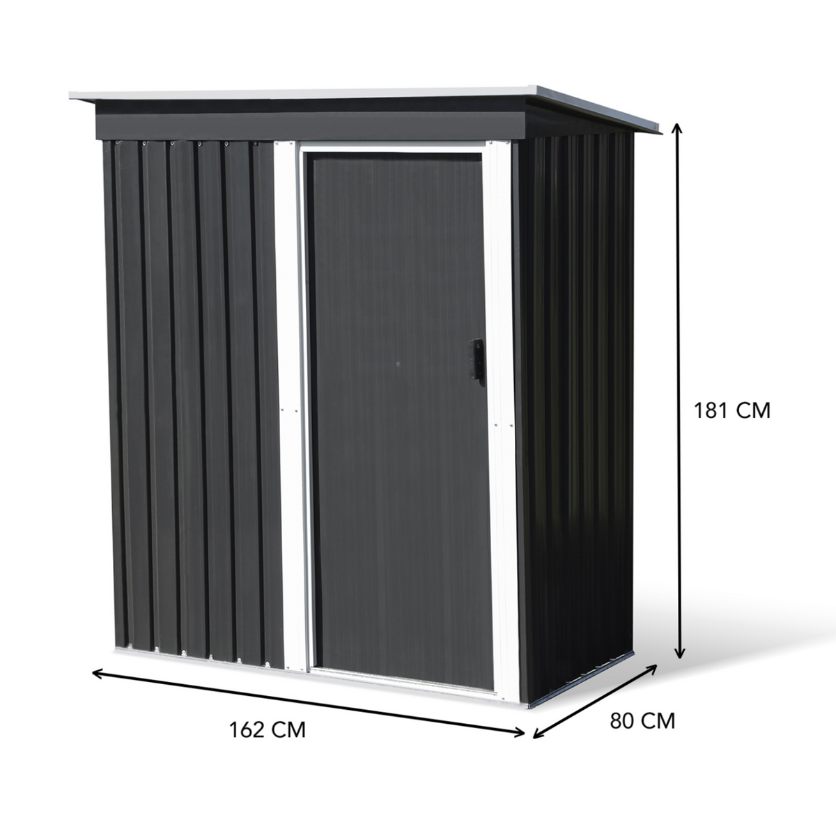 ID MARKET Abri de jardin 1,3 m² gris en acier galvanisé