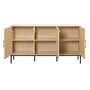 Voir la diapositive 5 : BEST MOBILIER Nagato - buffet bas - cannage et effet bois - 3 portes - 150 cm