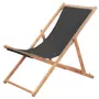 VIDAXL Chaise pliable de plage Tissu et cadre en bois Gris