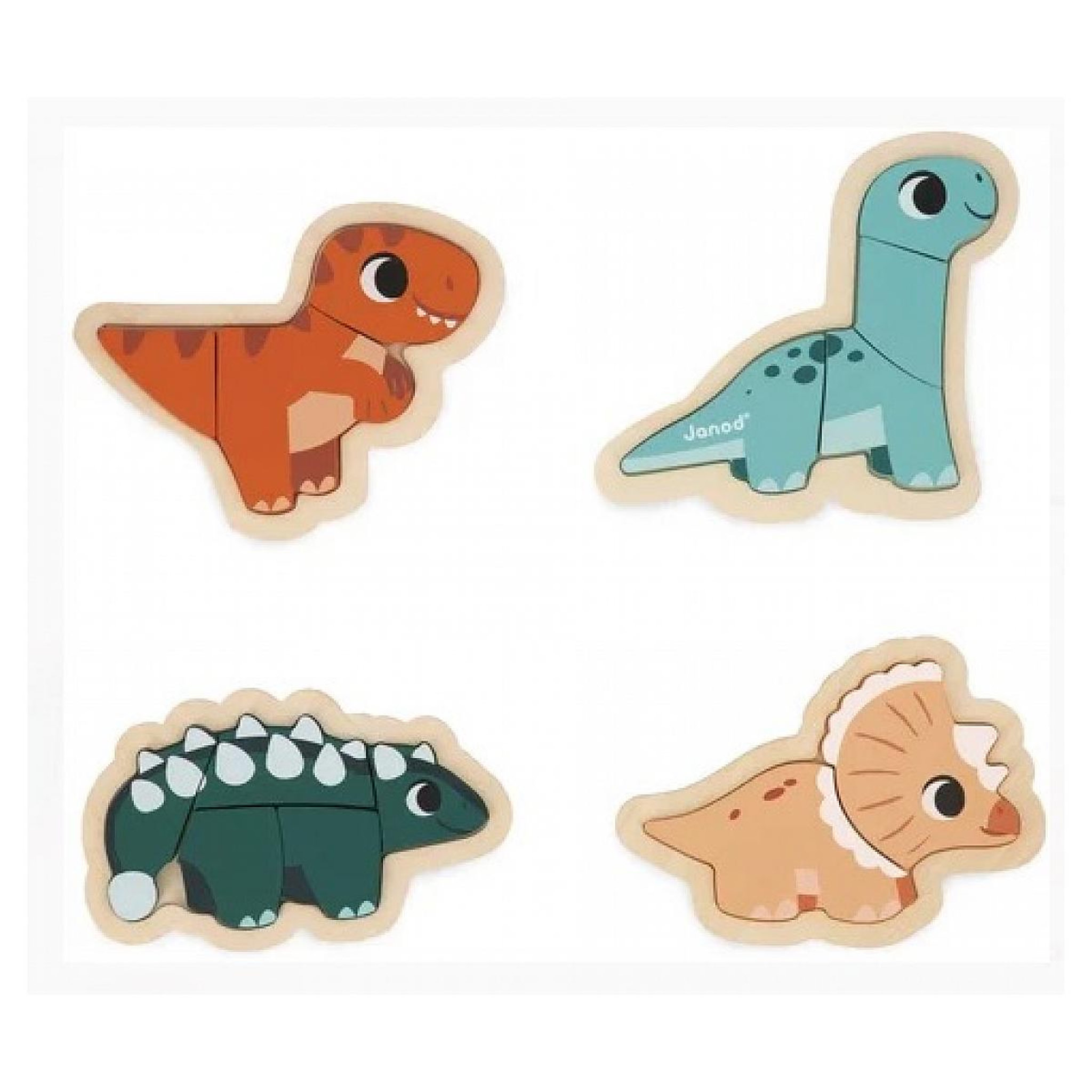 Voir la diapositive 2 : JANOD Puzzle Dino - 4 puzzles evolutifs