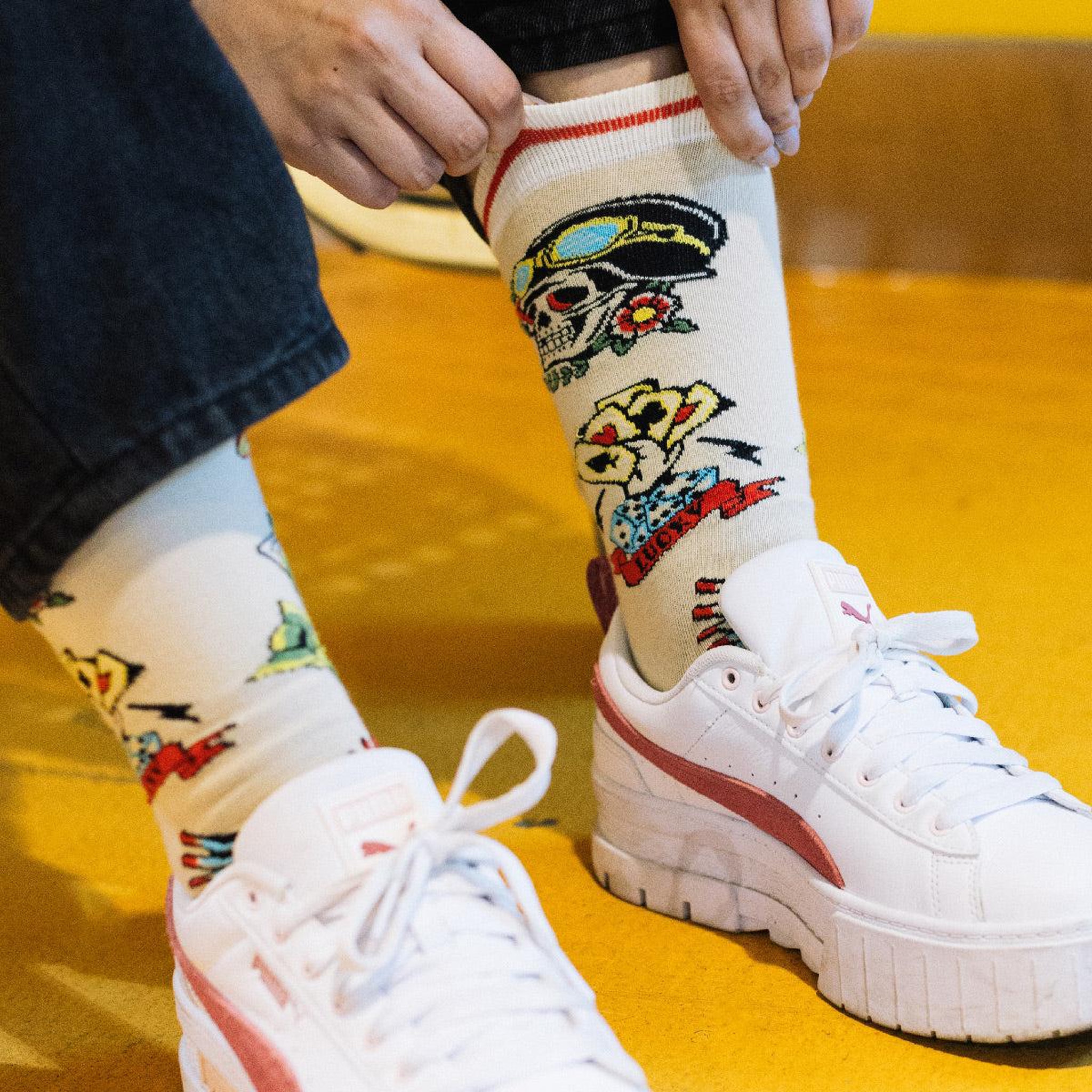 Voir la diapositive 4 : SOCK AFFAIRS Chaussettes tatouage symboles américains