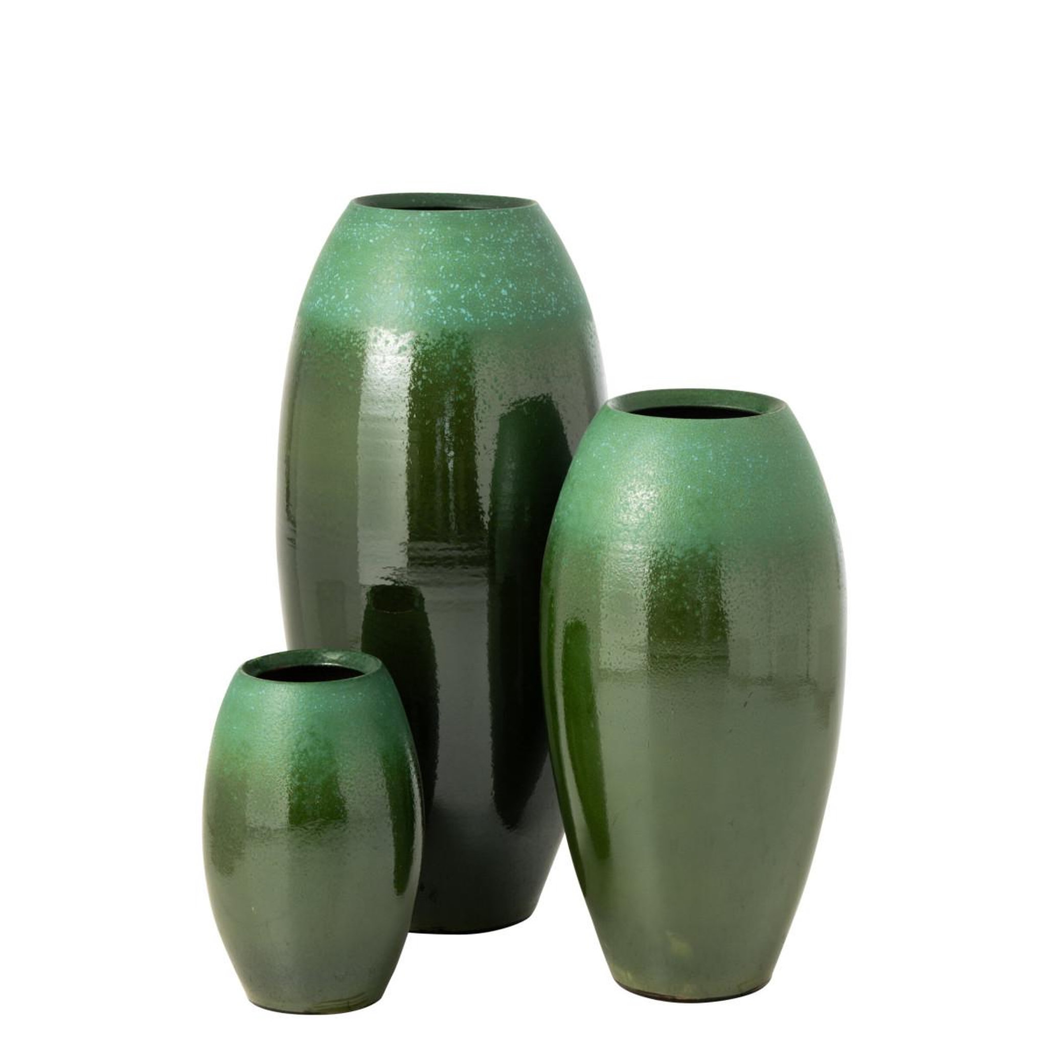 Voir la diapositive 2 : J-LINE Vase design en céramique  verde  90cm vert foncé