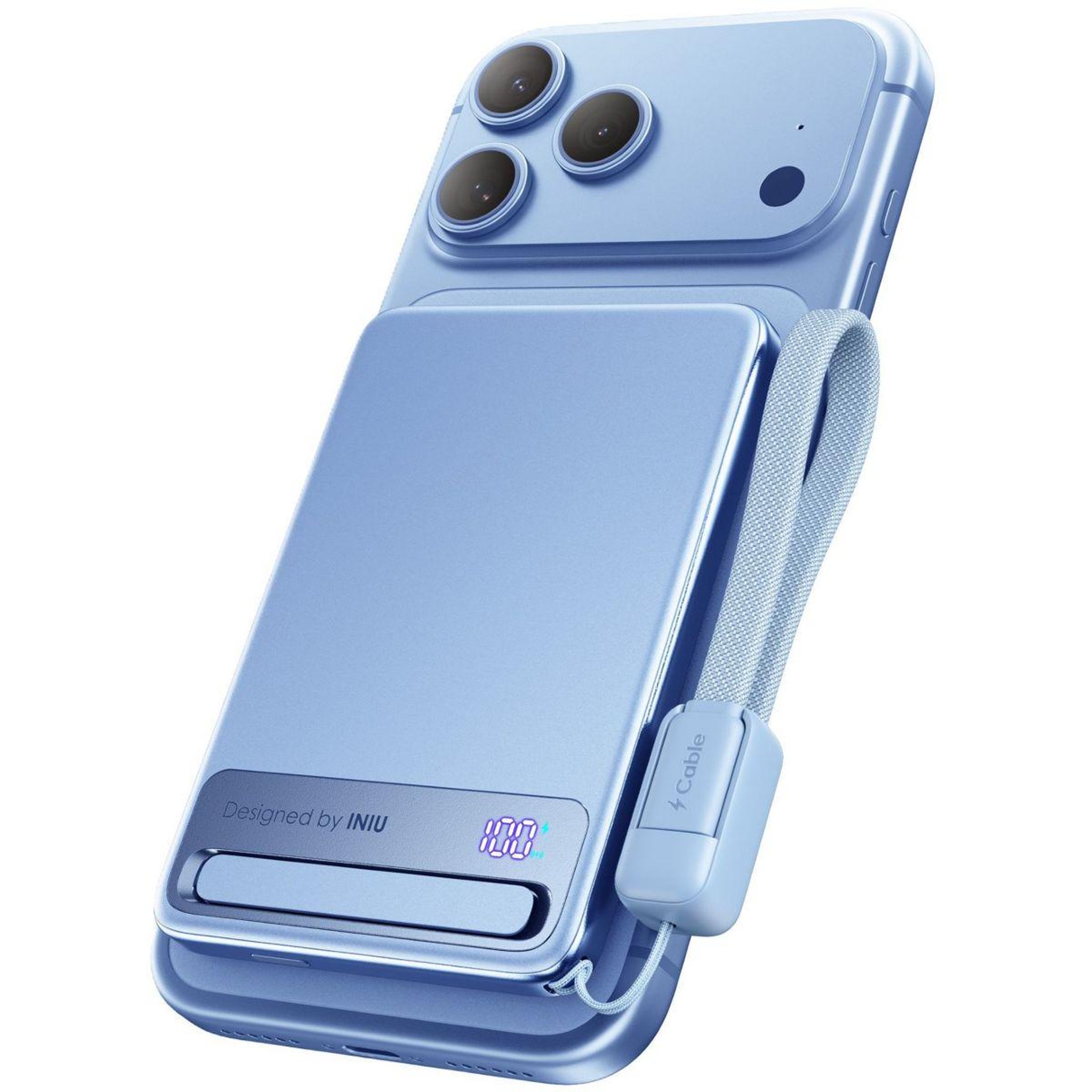 INIU Batterie externe 5000mAh USB-C Magnet Bleu clair
