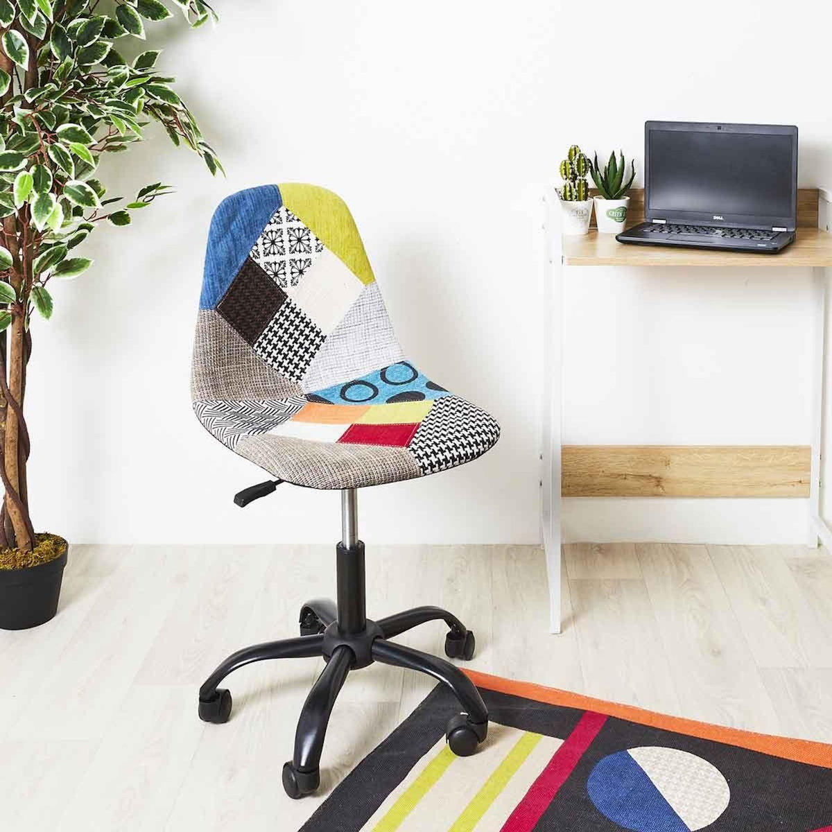 Paris Prix Chaise de Bureau  Patchwork  78-91cm Multicolore