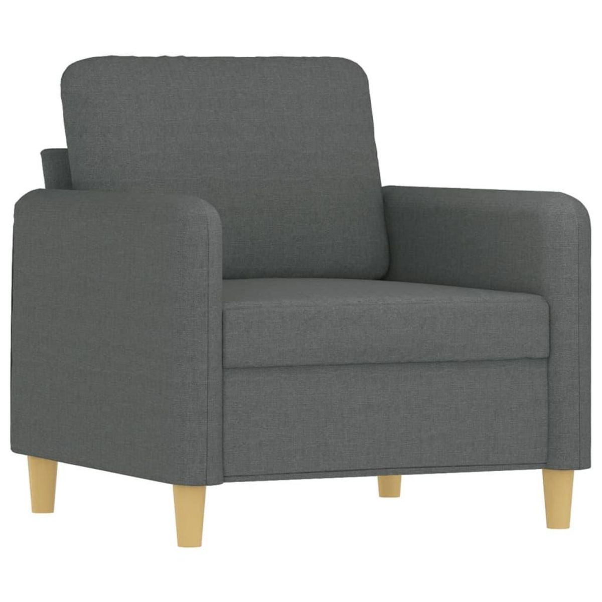 VIDAXL Fauteuil avec repose-pied Gris fonce 60 cm Tissu